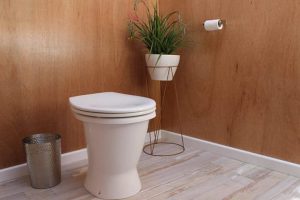 Stylish toilet cubicle Stylish composting toilet